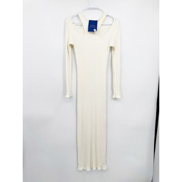 Simon Miller Anz Rib Cutout Bodycon Dress Macademia Size M - Picture 2 of 7